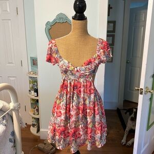 SHEIN Floral Mini Dress - Red and Pink